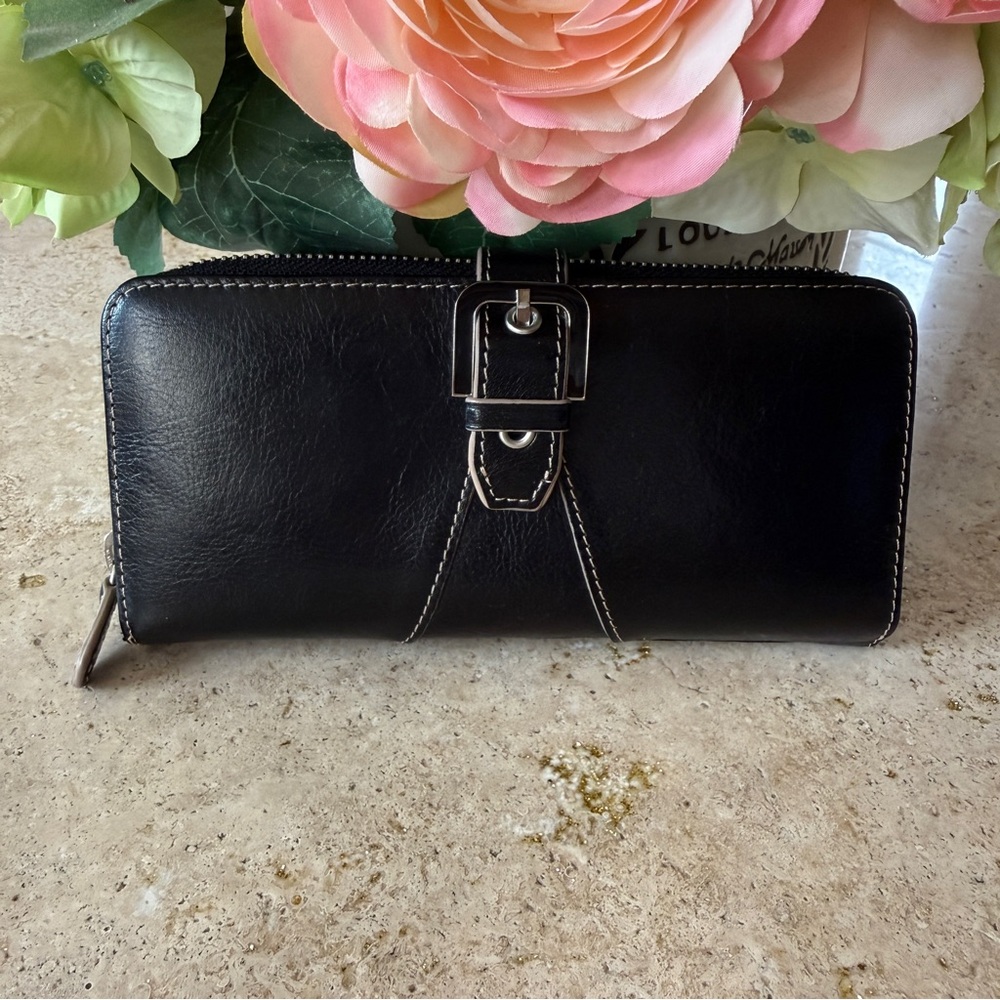 Franco Sarto Leather Buckle Wallet